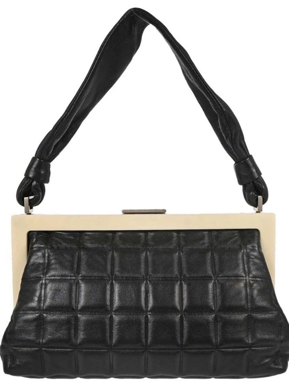 Chanel Black Lambskin Choco Bar Handbag 198165